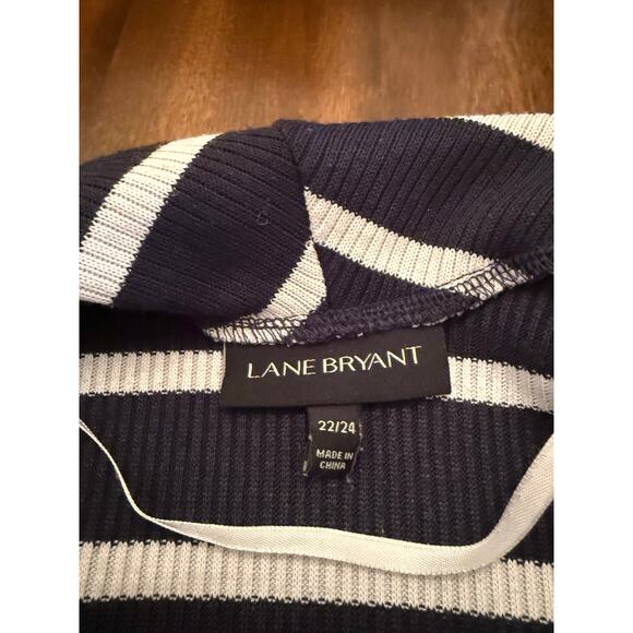 Lane Bryant Women's Dark Navy White Stripe Open Front Cardigan Size 22/24 - Picture 3 of 8